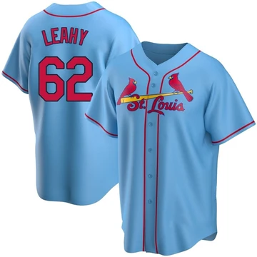 St. Louis Cardinals ＃62 Kyle Leahy Men's Replica Alternate Jersey - Light Blue
