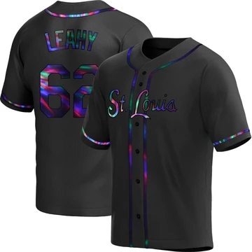 St. Louis Cardinals ＃62 Kyle Leahy Men's Replica Holographic Alternate Jersey - Black