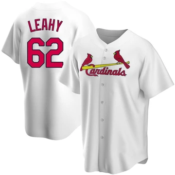 St. Louis Cardinals ＃62 Kyle Leahy Men's Replica Home Jersey - White