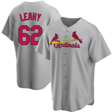 St. Louis Cardinals ＃62 Kyle Leahy Men's Replica Road Jersey - Gray