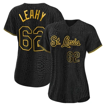 St. Louis Cardinals ＃62 Kyle Leahy Women's Authentic Snake Skin City Jersey - Black