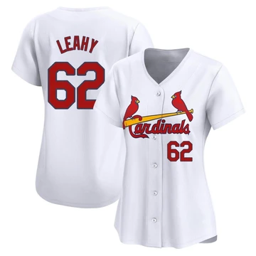 St. Louis Cardinals ＃62 Kyle Leahy Women's Limited Home Jersey - White