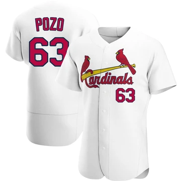 St. Louis Cardinals ＃63 Yohel Pozo Men's Authentic Home Jersey - White