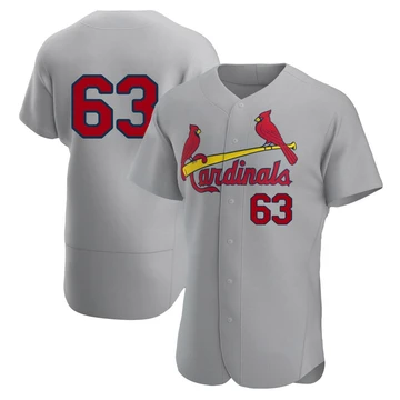 St. Louis Cardinals ＃63 Yohel Pozo Men's Authentic Road Jersey - Gray