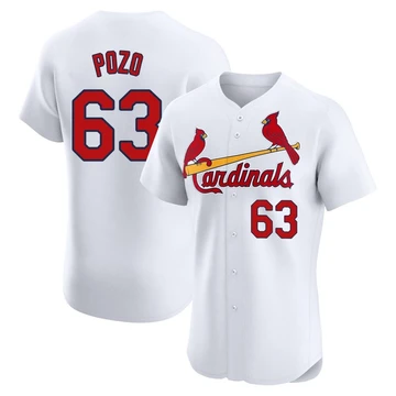 St. Louis Cardinals ＃63 Yohel Pozo Men's Elite Home Jersey - White