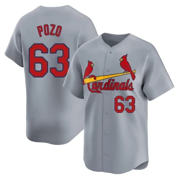 St. Louis Cardinals ＃63 Yohel Pozo Men's Limited Away Jersey - Gray