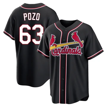 St. Louis Cardinals ＃63 Yohel Pozo Men's Replica Fashion Out Jersey - Black