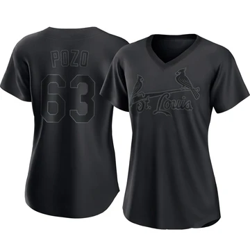 St. Louis Cardinals ＃63 Yohel Pozo Women's Authentic Pitch Fashion Jersey - Black