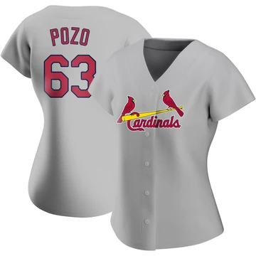 St. Louis Cardinals ＃63 Yohel Pozo Women's Authentic Road Jersey - Gray