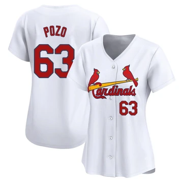 St. Louis Cardinals ＃63 Yohel Pozo Women's Limited Home Jersey - White