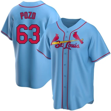 St. Louis Cardinals ＃63 Yohel Pozo Youth Replica Alternate Jersey - Light Blue