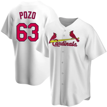 St. Louis Cardinals ＃63 Yohel Pozo Youth Replica Home Jersey - White