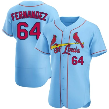 St. Louis Cardinals ＃64 Ryan Fernandez Men's Authentic Alternate Jersey - Light Blue