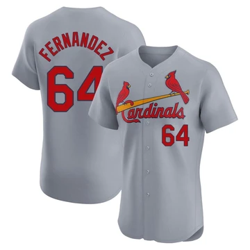 St. Louis Cardinals ＃64 Ryan Fernandez Men's Elite Road Jersey - Gray