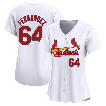 St. Louis Cardinals ＃64 Ryan Fernandez Women's Limited Home Jersey - White