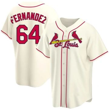 St. Louis Cardinals ＃64 Ryan Fernandez Youth Replica Alternate Jersey - Cream