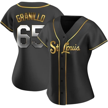St. Louis Cardinals ＃65 Andre Granillo Women's Replica Black en Alternate Jersey - Gold
