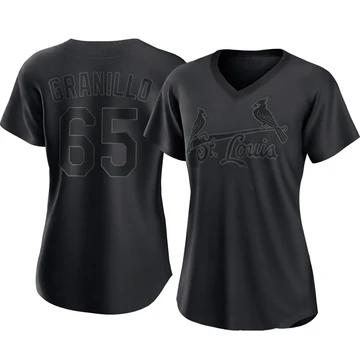 St. Louis Cardinals ＃65 Andre Granillo Women's Replica Pitch Fashion Jersey - Black