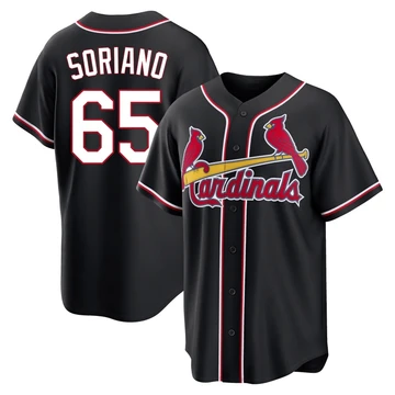 St. Louis Cardinals ＃65 George Soriano Men's Replica Fashion Out Jersey - Black