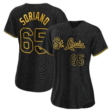 St. Louis Cardinals ＃65 George Soriano Women's Authentic Snake Skin City Jersey - Black