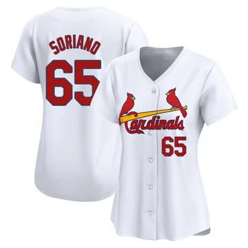 St. Louis Cardinals ＃65 George Soriano Women's Limited Home Jersey - White