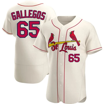 St. Louis Cardinals ＃65 Giovanny Gallegos Men's Authentic Alternate Jersey - Cream