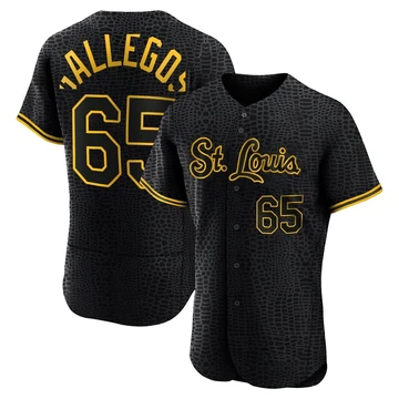 St. Louis Cardinals ＃65 Giovanny Gallegos Men's Authentic Snake Skin City Jersey - Black