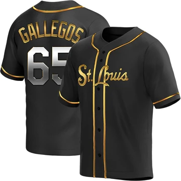 St. Louis Cardinals ＃65 Giovanny Gallegos Men's Replica Black en Alternate Jersey - Gold