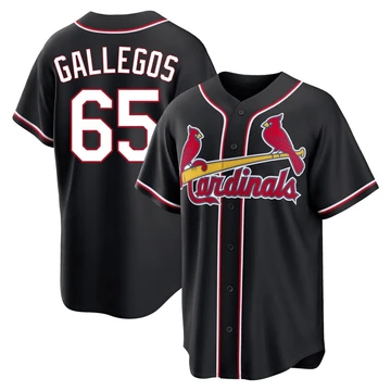 St. Louis Cardinals ＃65 Giovanny Gallegos Men's Replica Fashion Out Jersey - Black