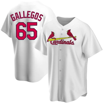 St. Louis Cardinals ＃65 Giovanny Gallegos Men's Replica Home Jersey - White