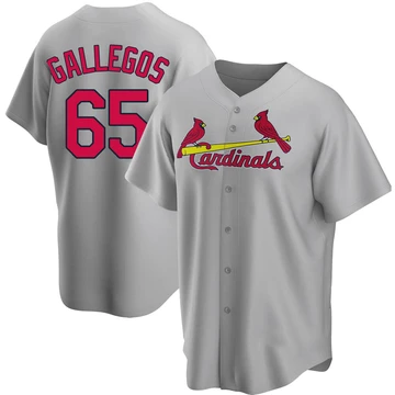 St. Louis Cardinals ＃65 Giovanny Gallegos Men's Replica Road Jersey - Gray