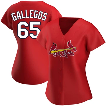 St. Louis Cardinals ＃65 Giovanny Gallegos Women's Authentic Alternate Jersey - Red