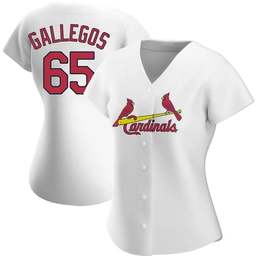St. Louis Cardinals ＃65 Giovanny Gallegos Women's Replica Home Jersey - White