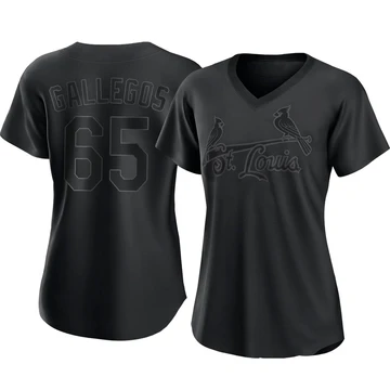 St. Louis Cardinals ＃65 Giovanny Gallegos Women's Replica Pitch Fashion Jersey - Black