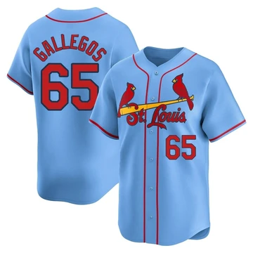 St. Louis Cardinals ＃65 Giovanny Gallegos Youth Limited Alternate Jersey - Light Blue