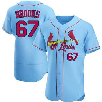 St. Louis Cardinals ＃67 Aaron Brooks Men's Authentic Alternate Jersey - Light Blue