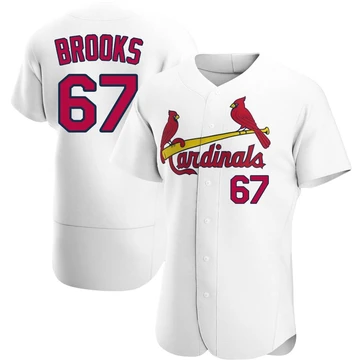 St. Louis Cardinals ＃67 Aaron Brooks Men's Authentic Home Jersey - White