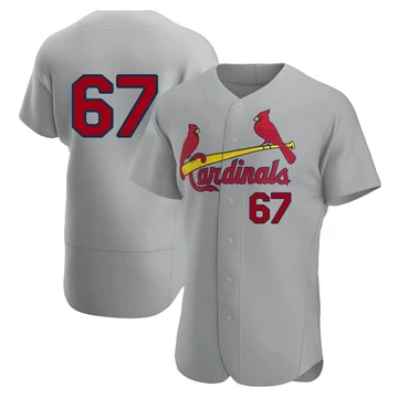 St. Louis Cardinals ＃67 Aaron Brooks Men's Authentic Road Jersey - Gray