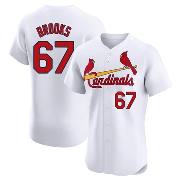 St. Louis Cardinals ＃67 Aaron Brooks Men's Elite Home Jersey - White