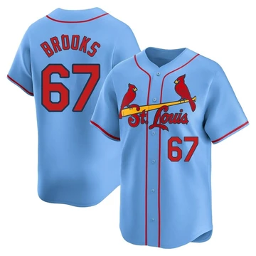 St. Louis Cardinals ＃67 Aaron Brooks Men's Limited Alternate Jersey - Light Blue