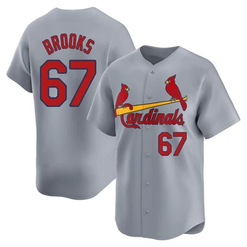 St. Louis Cardinals ＃67 Aaron Brooks Men's Limited Away Jersey - Gray