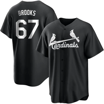 St. Louis Cardinals ＃67 Aaron Brooks Men's Replica Jersey - Black/White