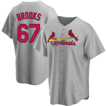 St. Louis Cardinals ＃67 Aaron Brooks Men's Replica Road Jersey - Gray