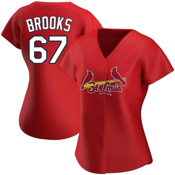 St. Louis Cardinals ＃67 Aaron Brooks Women's Authentic Alternate Jersey - Red