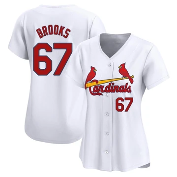 St. Louis Cardinals ＃67 Aaron Brooks Women's Limited Home Jersey - White