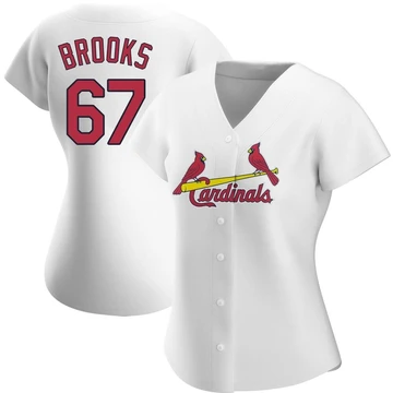 St. Louis Cardinals ＃67 Aaron Brooks Women's Replica Home Jersey - White