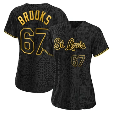 St. Louis Cardinals ＃67 Aaron Brooks Women's Replica Snake Skin City Jersey - Black