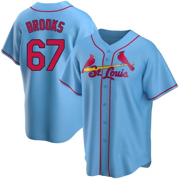 St. Louis Cardinals ＃67 Aaron Brooks Youth Replica Alternate Jersey - Light Blue