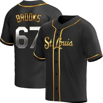 St. Louis Cardinals ＃67 Aaron Brooks Youth Replica Black en Alternate Jersey - Gold