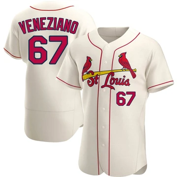 St. Louis Cardinals ＃67 Anthony Veneziano Men's Authentic Alternate Jersey - Cream